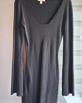Abito H&M in maglia a coste nero