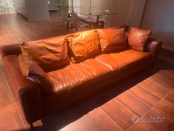 Divano vera pella stile Vintage