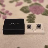 Gemelli vintage con centro nero e bordo argentato