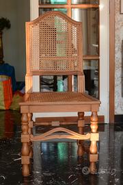 Sedie quattro legno massello fattura artigianal