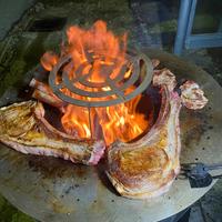 Barbecue piastra inox a legna