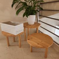 set di 3 alzate in legno portapiante portafiori 