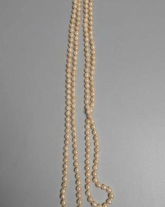 Collana Lunga Perle Sintetiche Crema / Avorio