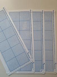 Lotto 4 schede neutre da perforare per maglieria 