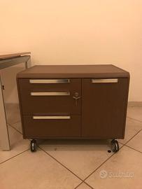 Cassettiera su ruote da Ufficio in Rovere Scuro