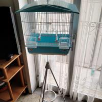 Gabbia per uccelli con piedistallo 