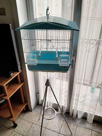 Gabbia per uccelli con piedistallo 