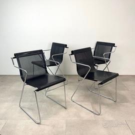 set 4 poltroncine anni ’70 impilabili di P. Arosio