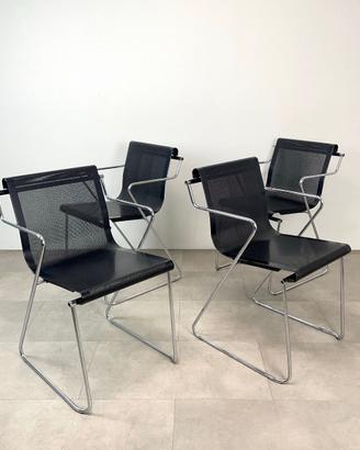 set 4 poltroncine anni ’70 impilabili di P. Arosio
