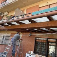 Portico/Pergola in legno 5mx3m completo di canali