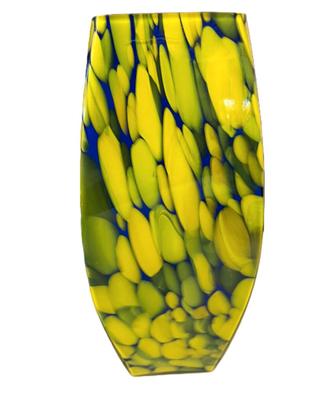 VASO IN VETRO DI MURANO TONI BLU E VERDE ACIDO