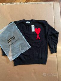 maglione ami paris nero e rosso taglia S