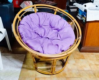 2 Poltrone in Bamboo con cuscino