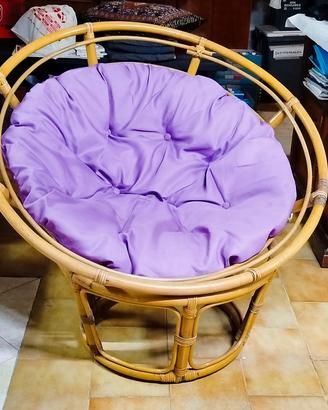 2 Poltrone in Bamboo con cuscino