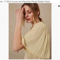 T-shirt lurex OLTRE con maniche plissé