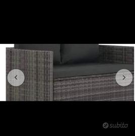 Tavolo divano rattan grigio