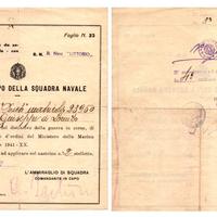 Documento onorificenze Militari “Littorio” 1941