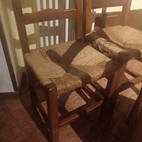 Sedie legno e paglia