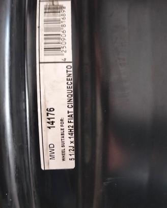 cerchi in ferro da 14" per fiat 500, punto, panda