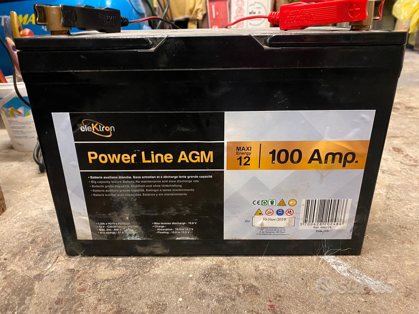 Bateria Auxiliar AGM 100A Power Line Elektron