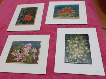 Quadro fiore olio su rame Rontani Lucca