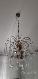 Lampadario ottone camera da letto con 3 lampadine