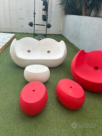 Poltra e divano con puff SLIDE