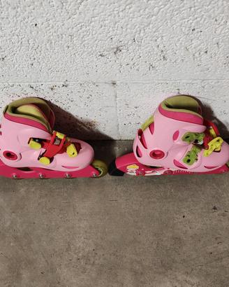 Pattini in linea bambina misura 28-30 rosa 
