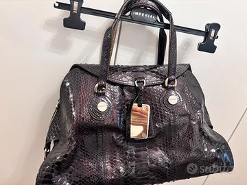 Borsa borbonese pelle di pitone