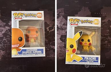 Funko Pop Pokémon — Pikachu #353 + Charmander #455