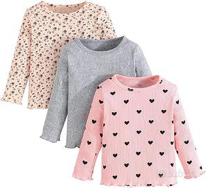 Set T-Shirt Bambina Manica Lunga Polsini 4 ANN