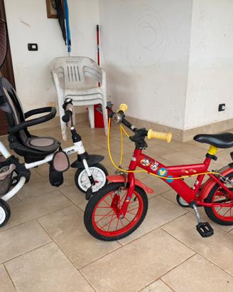 Triciclo e bicicletta bimbo 2-4 anni