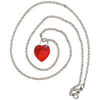 Collana cuore rosso cristallo Swarovski e acciaio