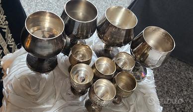 Due Set bicchieri placcati argento 
