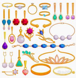 Scatola con bigiotteria e gioielli nuovi