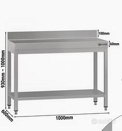 Tavoli lavoro in acciaio