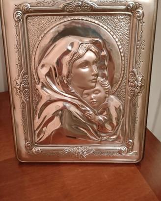quadro da tavolo madonna placcato argento