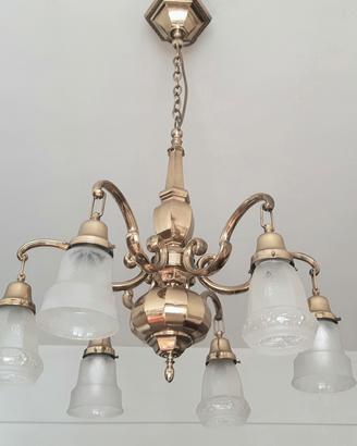 Lampadario in ottone a 6 luci