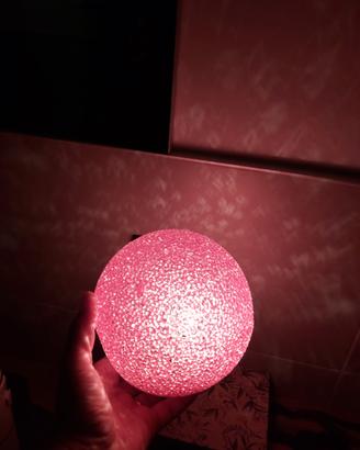 Sfera Luminosa Glitterata Decorativa di col. rosso