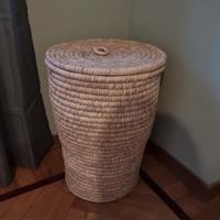 Cesta porta oggetti o biancheria in vimini h 54 cm