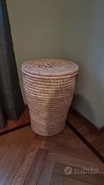 Cesta porta oggetti o biancheria in vimini h 54 cm
