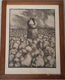 Litografia LINOCUT QUADRO KRZYSZTOF SKOCZEWSKI