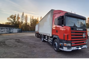 SCANIA CV R 124 CON CASSONE E SPONDA IDRAULICA
