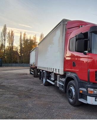 SCANIA CV R 124 CON CASSONE E SPONDA IDRAULICA