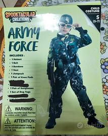 Costume Militare Mimetico di Carnevale.  5-6 anni