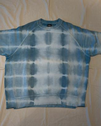 Maglietta Zara Oversize Tie-Dye Azzurro Taglia L