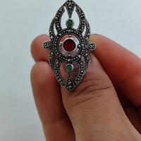 Anello Rubino Argento