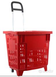 Cestino per fare la spesa 55 litri con ruote