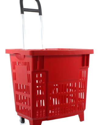 Cestino per fare la spesa 55 litri con ruote