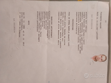 Operaio x trasferte e altro